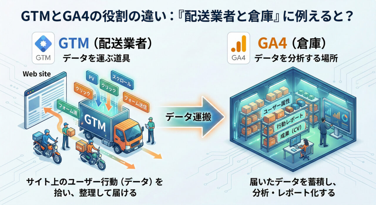 GTMとGA4の役割の違い