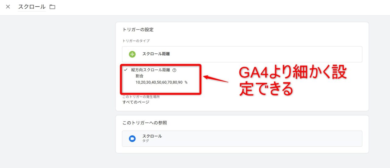 ページのスクロール率の設定
