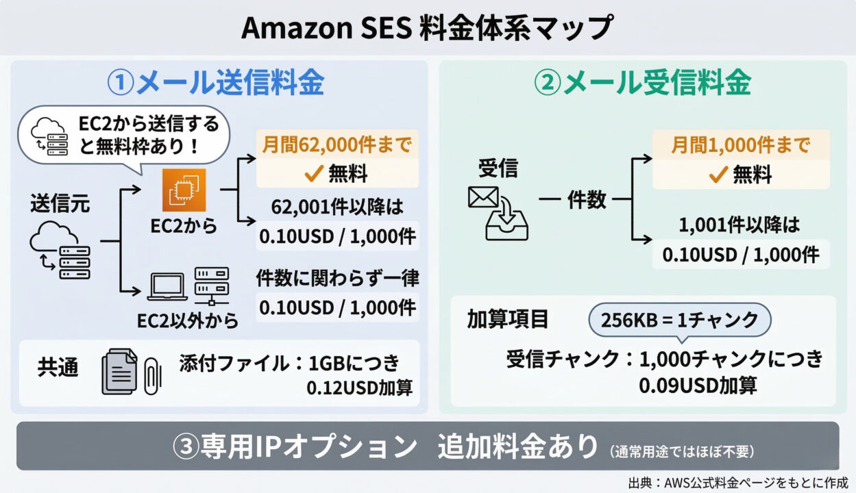 Amazon SES 料金体系マップ